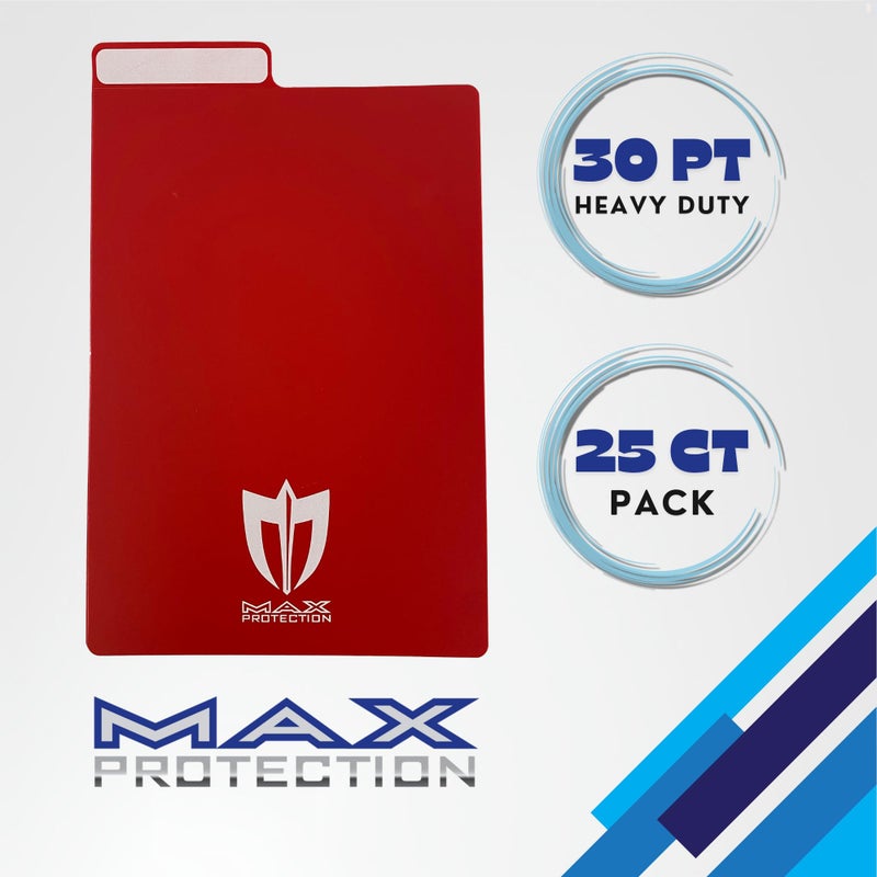 Max Protection Comic Book Dividers with Tabs - 30pt Plastic Archival Quality for Comic Box Storage - Write-On Index Tabs, 7-1/4" x 10-3/4", 25 Count, Red - Image 2